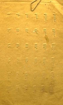 So sahen die Zeichen geschrieben aus Original-Blatt mit Barbier-Alphabet