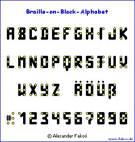 Braille-on-Black-Alphabet im neuen Fenster Braille-on-Black