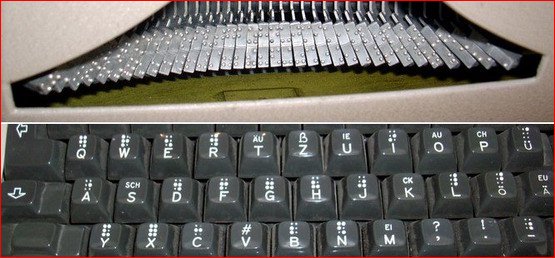 Braille-Schreibmaschine mit Normal-Tastatur Braille-Schreibmaschine mit Normal-Tastatur
