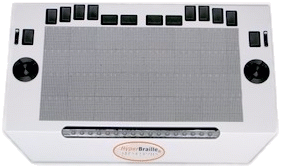 damit können Blinde geometrische Zeichnungen bearbeiten und Windows bedienen, Link öffnet ein neues Fenster HyperBraille - das grafikfähige Display für Blinde