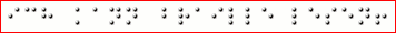 Text 'ich kann braille lesen!' in Braille-Schrift