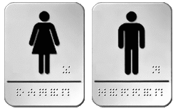 Toilettenschilder mit ''DAMEN, Zeichen f�r weiblich, HERREN, Zeichen f�r m�nnlich'' in Fakoo