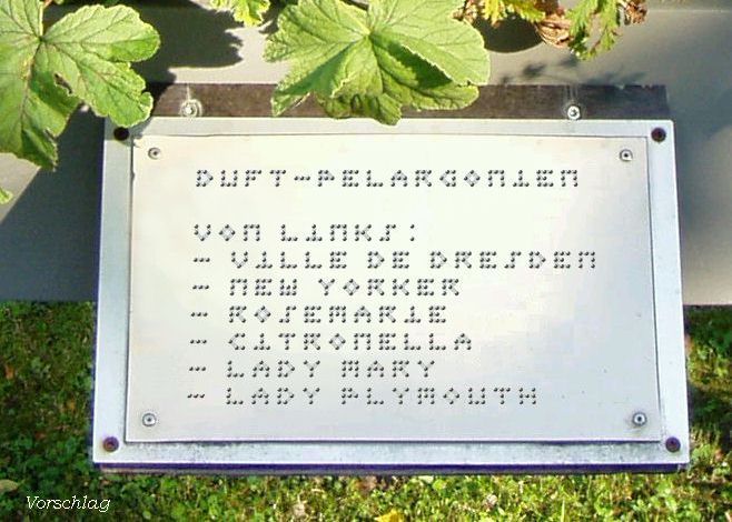 Duftgartenbeschriftung f�r Blinde