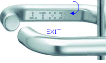 T�rklinke mit Beschriftung 'EXIT' in Fakoo