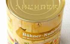 Dose beschriftet mit '&raquo;H�HNER' in Fakoo