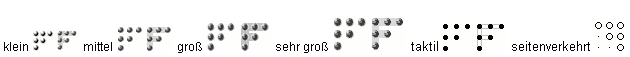 Musterzeichen 'F' in den den 6 Gr��en in Fakoo und Fakoo-plus