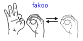 Fingerzeichen F und O auseinander und wieder zusammen - für fakoo