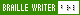 Micro-Button 80 x 15, BRAILLE WRITER wei� auf gr�n + 'brl' in Braille
