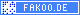 Micro-Button 80 x 15, Logo + FAKOO.DE wei� auf blau