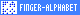 Micro-Button 80 x 15, Logo + FINGERALPHABET wei� auf blau