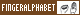 Micro-Button 80 x 15, FINGERALPHABET wei� auf braun + 'ab' in Fingeralphabet