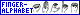 Micro-Button 80 x 15, FINGER-ALPHABET blau auf wei� + 'abcde' in Fingeralphabet