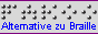 Minibanner 88 x 31, Schrift: 'FAKOO Alternative zu Braille', teilweise in Fakoo, Hintergrund grau
