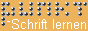 Minibanner 88 x 31, Schrift: 'Punktschrift lernen', teilweise in Punkten, Hintergrund braun