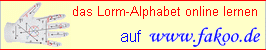 Linkgrafik von www.fakoo.de - das Lorm-Alphabet online lernen