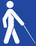 Logo 'Mann mit Blindenstock wei� auf blau' neu