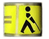 Blinden-Armbinde sterreich neu - Blinden-Logo, schwarz auf gelbem Grund