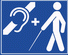 Deafblind-Logo gestrichen-Ohr + Blindenstock-Mann