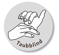 offizielles Logo für Taubblinde: zwei kommunizierende Hände (Nießen)
