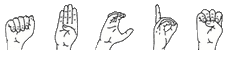 Buchstaben Fingeralphabet