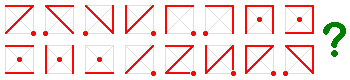 m�gliche 16 Fragezeichen-Varianten: 1-2-3P4 / 2-1-4P3 / 1-4-2P3 / 1-3-2P4 / 3-1-2P4 / 1-2-4P3 / 3-1-2-4P5 / 1-2-4-3P5 / 1-2+3-4P5 / 1-3+2-4P5 / 3-4P5 / 3-2P4 / 1-2-3-4P4 / 1-3-2-4P4 / 1-2-3-1P4 / 1-2-4-1P3