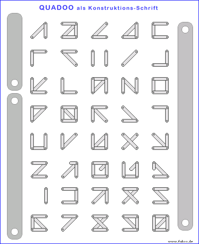 Quadoo-Alphabet in Konstruktionsschrift